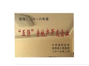 2016年度五強房地產(chǎn)開發(fā)企業(yè)